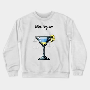 Blue Lagoon Cocktail Recipe Crewneck Sweatshirt